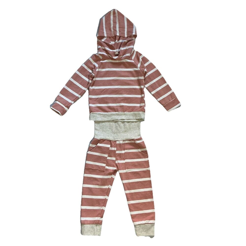 Eghunooy Toddler Hoodie and Pants Set Stripes Unisex 2T / 100 2-Pc Outfit